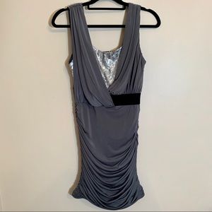 XOXO Gray party dress with sequins SZ: M